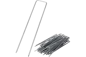 GARDENIX Zestaw 50 kotew uziemiających z drutu stalowego ocynkowanego IronPeg 150 x 30 mm - średnica 3 mm do zabezpieczania tkanin antykorozyjnych, siatek, plandek podłogowych, siatki drucianej