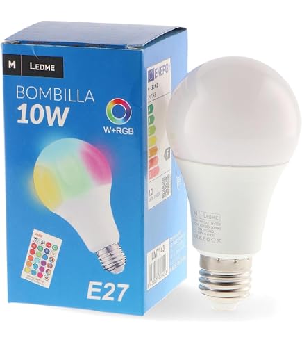 ECD Germany Lot De 4 Ampoules LED E27 RGB 3W - 16 Couleurs, Télécommande Infrarouge - Effets Lumineux