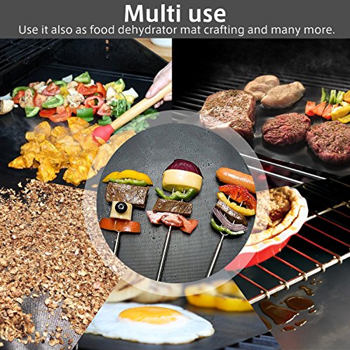 Grillmatte zum Grillen und Backen, Aodoor Barbecue Grillmatte Non-Stick grill backmatte, silikonmatte grill Garantiert hitzebeständig 40x50cm (3er Set) - 4