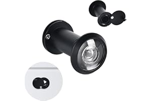 FUNNYTEK Door Viewer, Solid Brass 220 Degree Peephole, Wide Angle Door Spy Hole, Security Spy Hole for Front Door, Peep Holes for 35-60mm Thick Doors Peephole, Peep Hole, Door Spyhole for Safety,Black