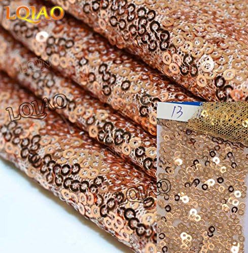 KOOCO Wedding Party Glitter Gold Carpets Decoration Mariage Shiny Sequin Rug Aisle Runner 4Ftx25Ft (1.2CMx750CM Gold Champagne White, Rose Gold