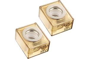 BOJACK Bezpiecznik terminala 125 A morski bezpiecznik akumulatora (MRBF) 58V DC do ochrony obwodów w morskich stacjach ładowania 125 Amp (2 sztuki)