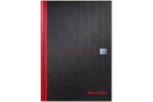 Oxford Black n' Red, Notatnik A4 twarda okładka, koperta, w linie (wąska linia), 192 strona, 1 notatnik