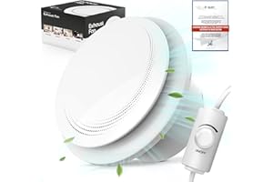 SLUELI Aspiratore Bagno 100mm con Interruttore Rotativo Regolabile Infinitamente, Aggiornato Potente e Silenzioso Ventola Aspirazione, Facile Installare Finestre Soffitto Parete Bagno Cucina Garage