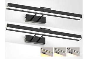 LABOREDUCER Picture Light with Remote,Rechargeable Picture Frame Lights,4000mAh Battery Painting Light Adjustable Degree with Magnet, Wall Light for Portrait Gallery Black 2 Pack