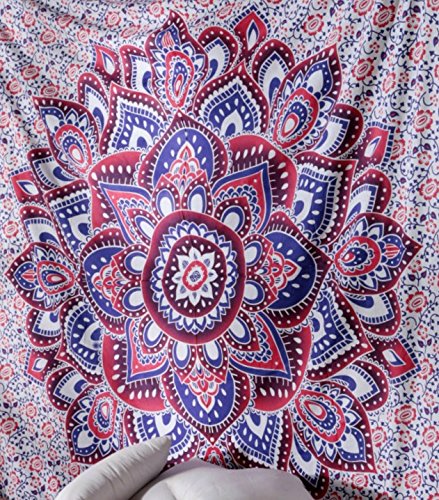 Handicrunch Ombre Mandala Tapestries Hippy Hippie Wall Hanging Wall Tapestries Indian Mandala Tapestries Bohemian Tapestry Sofa Cover Beach Blanket Dorm Decor Wall Art - 2