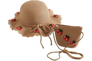 Volicph Mädchen Kinderstrohhut Sommer Sonnenhut weich Stroh Hut Strand Sonnenschutz Hut Reise Sonnenhut Baby Sommer Strohhut