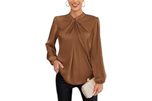 GRACE KARIN Damska bluzka biznesowa z długim rękawem, na imprezę, z kokardką, top