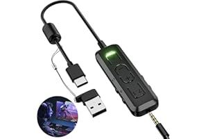 AIAUXAI Scheda Audio Esterna USB Virtuale 7.1 Surround Sound, Adattatore Audio USB C a Jack 3,5mm per Nintendo Switch, PC, laptop, Cuffie, Disattivazione Audio con un Clic