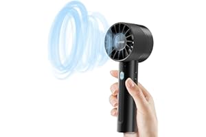 Furnsii Mini Ventilateur Portatif avec Vent Très Fort, Petit Ventilateur Portable à Piles Rechargeable par USB, 16 Heures 4 Vitesses Ventilateur à Main pour Bureau Voyage Camping