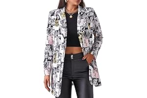 EUDOLAH Blazer Moda Donna Ragazza con Monopetto Cappotto Leggero Casual da Donna Ragazza