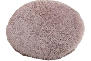 RICHRAIN Katzenkissen Rund,Plüschkissen für Katzen und Hunde, rund, warme Matte, weich und bequem, für Wohnzimmer (Kaffeebraun, M 47CM)