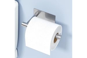 SUSSWIFF Porta carta igienica autoadesiva in nichel spazzolato, porta carta igienica in acciaio inossidabile di alta qualità fissato al muro, porta carta igienica senza fori per bagno, cucina, bagno, camper