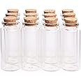 Danmu Art 30ml 30mm x 70mm Mini Glass Bottles Jars with Wood Cork Stoppers Small Glass Bottles Halloween Decorations(12PCS)