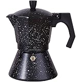 EDENBERG Induction Suede Pot Marble - Aluminum Coffee Machine for 6 Espresso Mugs - 450ml - Small Travel Mug Maker - Stainles