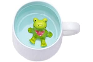 LUCKYSE Żaba wewnątrz kubek do kawy porcelanowa figurka kubek 3D ceramiczne kubki - 385 ml