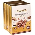 LOYKA Almond Brittle Gold Choco Box - 3 Packs X 14 Pcs|Premium Chocolate Gift Hamper|Choco & Nut Dryfruit Delicacy|Roasted California Almonds (40%),Dark Choco,Salted Caramel,Any-Time Snack - 612 Gm