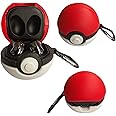 AOLABOKY Cute 3D Cartoon Poke Ball Case for Samsung Galaxy Buds Live/Buds Pro/Buds 2/Buds 2 pro/Buds FE,Silicone Headphone ear buds Cover with Hook