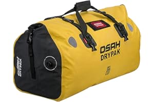 Greanthour Motorcycle Dry Bag - impermeabile moto Duffle & Baggy Tail Bag Saddle Bags con Roll Top Chiusura, ampio spazio di archiviazione, per sedile posteriore del motociclo (Giallo, 60L)