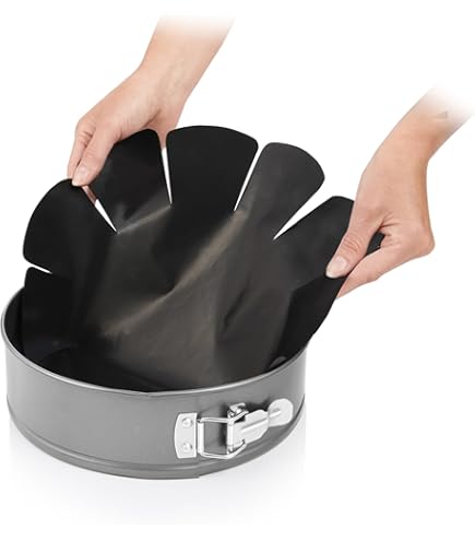Permanent baking foil springform pan set of 2 - durable baking paper for hot air fryer - Baking paper reusable - Accessories for Airfryer/Thermomix - Heat resistant, non-stick coating and
