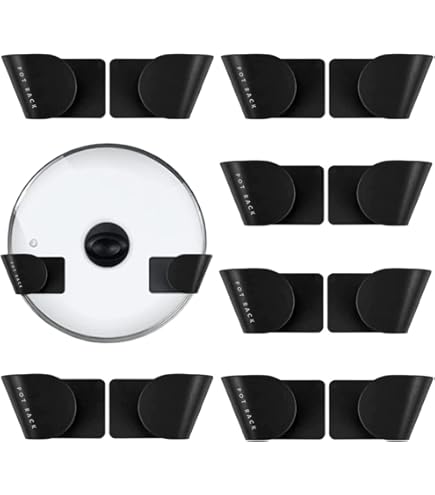 thirei Pandekselhouder wandset, 4 stuks zelfklevende dekselhouders thirei Pandekselhouder wandset, 4 stuks zelfklevende dekselhouders