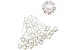 KST 20 sztuk spinek do włosów z perłami w kształcie litery U, klipsy do włosów dla panny młodej, kryształowe ozdoby na głowę akcesoria do włosów na ślub, bal, imprezę