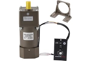 FTVOGUE AC 220V 90W Motor mit einstellbarer Drehzahl Stufenlos regelbarer Frequenzumrichtermotor mit Getrieberegler und Halterung (50K)