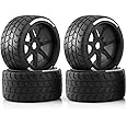 1/7 Scale RC Tires and Plastic Wheels Set, 17mm Hex Wheel Upgrade Parts for 1:7 ARRMA Felony FSR RC Model Car Truck (Black)