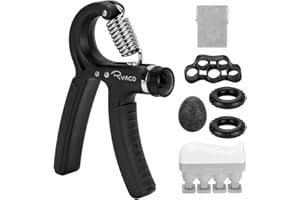 RYACO Pinza Mano, Hand Grip Kit di Allenamento 5 in 1 Rinforzare Gli Avambracci Molla Regolabile di Impugnatura a Mano Grip Mani Presa rinforzante Forza Ginnico Polso Formazione(5-60kg)