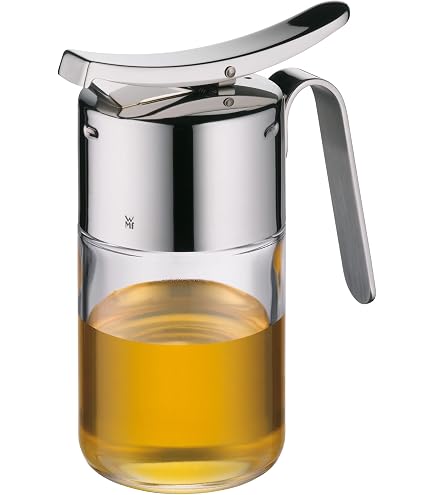 WMF Basic Essig- Ölspender 120ml, Essig und Öldosierer mit Aromadeckel, Rücklauföffnung, Glasbehälter, Cromargan Edelstahl mattiert Küche, Haushalt & Wohnen