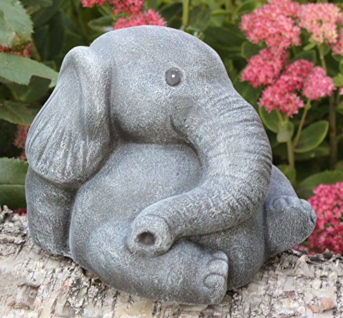 Steinfigur Elefant – Schiefergrau, Deko, Figur, Garten, Steinguss, frostsicher - 2