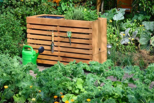 dobar rollbares XXL Hochbeet aus Holz mit Boden, Frühbeet Bausatz für Gemüse, Kräuter im Garten und Balkon, 115 x 45 x 75 cm, braun - 11