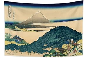 YONGFOTO 100 x 70 cm Ukiyo-e gobelin Mount Fuji 36 widoków pokój ścienny wiszący wybrzeże siedmiu lig w Kamakura krajobraz sztuka ścienna japoński tradycyjny obraz gobeliny w stylu Toyo