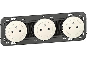 LEGRAND - Prise Triple Murale 16A avec Terre dooxie Surface - Prise 2P + T Affleurante avec Fond Rétractable - Fabriqué En France - Blanc