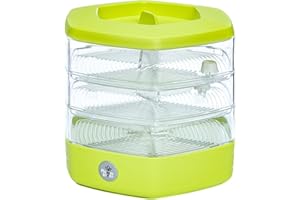 PLASTKON Keimschale Set mit 3 Etagen ø17 cm - Keimsprossenbox Set für Sprossen, Kressesamen, Microgreens - Sprossenturm mit 3 Kresse Anzuchtschalen - Design Kressesieb aus hochwertigem Kunststoff (Avocado)
