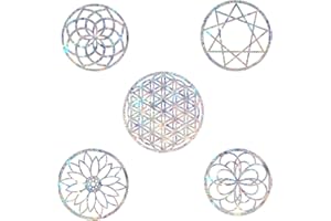 EONBES Prisma-Fensteraufkleber für Vogelschläge, Anti-Kollisions-Aufkleber, verhindert, dass Vögel in Fenster fliegen (Mandala, 10 Stück)