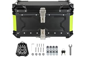 MOCOERL Top de Moto, Top Case de Moto étanche Rangement de Bagages de Casque avec Verrou de sécurité Case de (Noir, 65L)