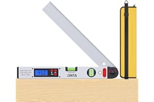 BINTA Angle Finder Digitale 0-225°Inclinometro Livella Angolare Digitale Precisione ±0.5°- Display LCD Retroilluminato, Doppia Bolla con Borsa Portatile per Falegnami/Edil/Fai Da Te