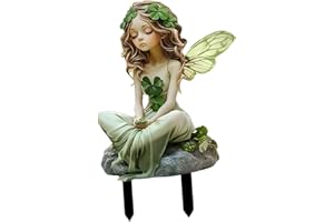 KiBcsLic Gartendekoration Elfenfigur Figuren Sitzender Schmetterling Fee, Feengartendekoration Elfenroststangen, dekorative Skulpturen Miniaturfeenfiguren, wetterfeste handgefertigte Feenstatue
