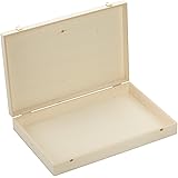 Holzbox mit Klappdeckel - Maße: ca. 400 x 261 x 63 mm (BxTxH) - Pappelsperrholz - unbehandelt - naturbelassen *** Holzkiste -