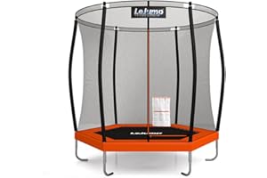 LeJump Sunrise Trampolines 2,3 m 2,1 m 2,4 m approuvé ASTM Grand trampoline récréatif avec filet de clôture Meilleur choix Trampoline extérieur intérieur pour adultes et enfants