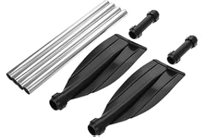 Ejoyous Kayak Paddle, Adjustable Aluminium Alloy Detachable Paddles Oars for Kayak, 2Pcs Kayaking Boat Paddle Oar Ribbed Blad Row Boat Oars for Inflatable Boat Kayak