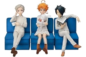 Luxetoys Emma, Norman e Ray Anime, statuette The Promised Neverland, personaggio con divano, 16 cm, modello Statue per la decorazione (3 pezzi)