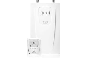 CLAGE CFX-U varmvattenberedare för kök 11–13,5 kW med BTfjärrkontroll | Elektroniskt styrd, montering under diskbänken, exakt nivå, för diskbänk och pip, VDE-GS testad, 2400-26513
