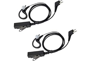 UAYESOK Auricolare Walkie Talkie a Forma di G per sorveglianza della Polizia con Microfono PTT per Motorola CP040 a 2 Pin CP140 DP1400 CP200 GP300 Hytera Midland 2 Way Radio (Confezione da 2)