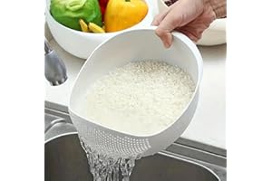 Aretro Rice Washer Strainer Bowl Plastic Colander
