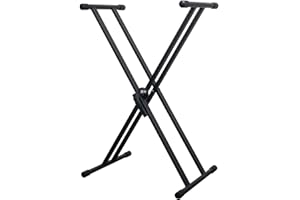 VONYX KBS03 - Support pour Clavier en Acier avec Double X-Frame Robuste, Hauteur Réglable, Verrouillage rapide et Embouts Anti-Dérapants - Idéal pour joueurs de pianos et claviers