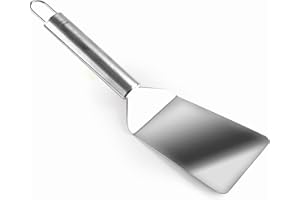 LACOR 60266 - Spatule coudée BBQ, acier inoxydable, manche ergonomique, passe au lave-vaisselle, 32 cm, inox
