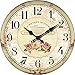 Produktbild Caribou 40 cm Durchmesser 40 cm Vintage Hölzerne Wanduhr Wall Clock ohne Tickgeräusche