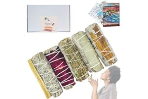 SAMAYZEN Salvia Bianca per Bruciare Pura - con Palo Santo, Rose, Cannella, Rosmarino, Eucalipto - Kit Pulizia Energetica - Favorisce il Benessere, Meditazione e Relax - Sahumerio Naturale